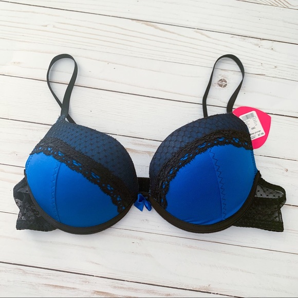 Rue21 Other - Rue 21 cobalt blue and black lace bra 38C NWT